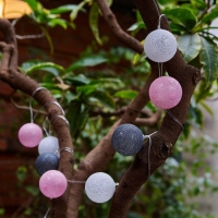 Садовая гирлянда на солнечной батарее &laquo;Клубки&raquo; Uniel, IP44, 1,8 м, теплый белый