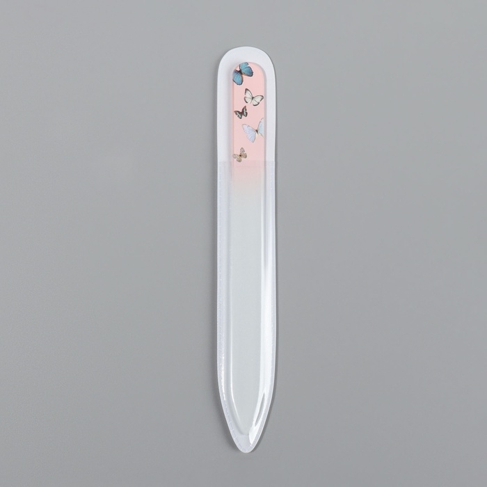 Пилка стеклянная для ногтей &laquo;Бабочки&raquo;, 14 см, в чехле, цвет МИКС