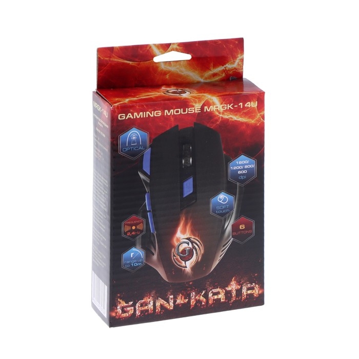 Мышь Dialog MRGK-14U Gan-Kata, игровая, беспроводная, 1600 dpi, 2хАА, USB, чёрная Мышь Dialog MRGK-14U Gan-Kata, игровая, беспроводная, 1600 dpi, 2хАА, USB, чёрная