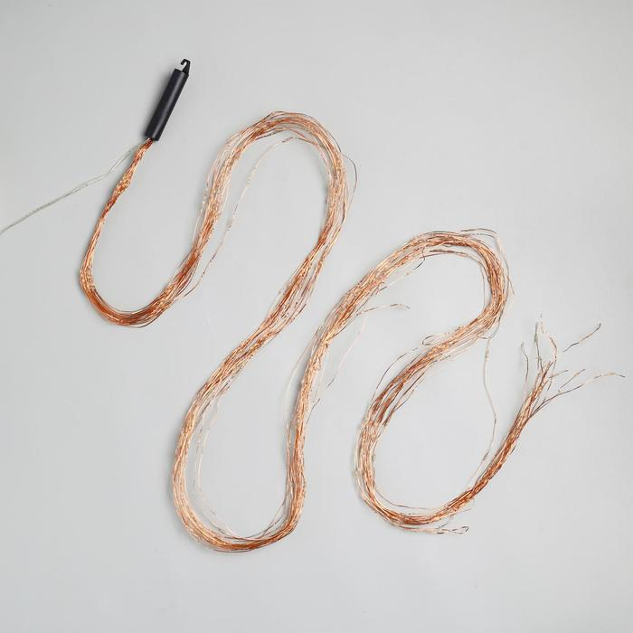 Гирлянда «Конский хвост» 20 нитей по 2 м, IP20, медная нить, 400 LED, свечение тёплое белое, 12 В Гирлянда «Конский хвост» 20 нитей по 2 м, IP20, медная нить, 400 LED, свечение тёплое белое, 12 В