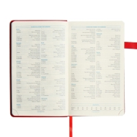 Ежедневник недатированный А5, 136 листов PREMIER, твёрдая обложка, искусственная кожа, ляссе, магнитный хлястик, бежевый блок 70 г/м2, красный