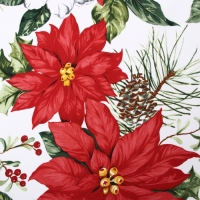 Скатерть Доляна "Рождественские цветы" d145см, 100% п/э, 140гр/м2