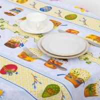 Скатерть Доляна &laquo;Пасха&raquo;, 220 &times; 144 см, 100 % хлопок, рогожка, 164 г/м&sup2;