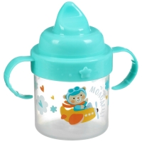 Поильник детский с твёрдым носиком «мишка», 140 мл., с ручками, цвет бирюзовый Поильник детский с твёрдым носиком «мишка», 140 мл., с ручками, цвет бирюзовый