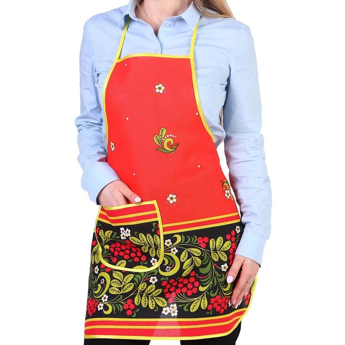 Фартук &laquo;Хохлома&raquo;, сувенирный, с карманом