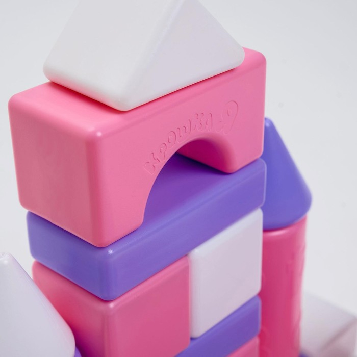 Строительный набор, 21 элемент, 60 &times; 60, цвет розовый