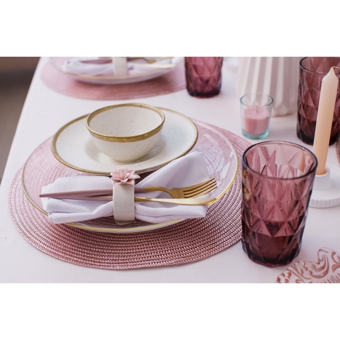 Набор стаканов стеклянных Magistro &laquo;Круиз&raquo;, 350 мл, 8&times;12,5 см, 6 шт, цвет розовый