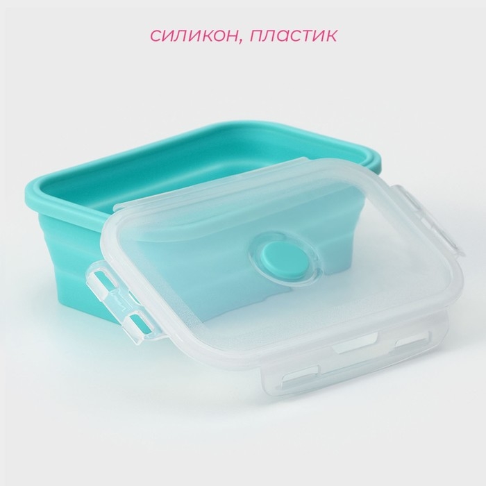 Контейнер складной с крышкой Доляна &laquo;Коста&raquo;, 700 мл, 17,8&times;11,5&times;6,5 см, цвет МИКС