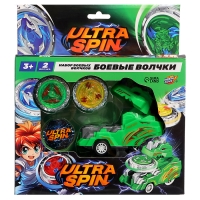 Набор волчков ULTRA SPIN «Дино», с устройством запуска, цвет зеленый Набор волчков ULTRA SPIN «Дино», с устройством запуска, цвет зеленый