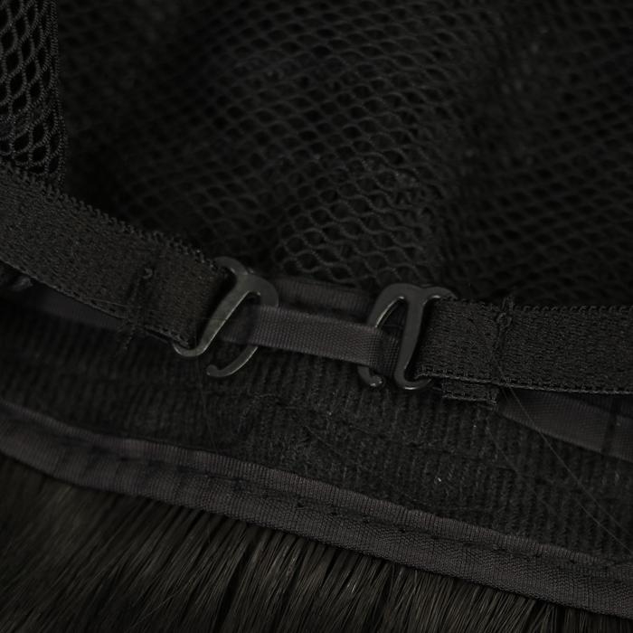 Парик искусственный, с чёлкой, имитация кожи, 30 см, 160 гр, цвет чёрный(#SHT3)