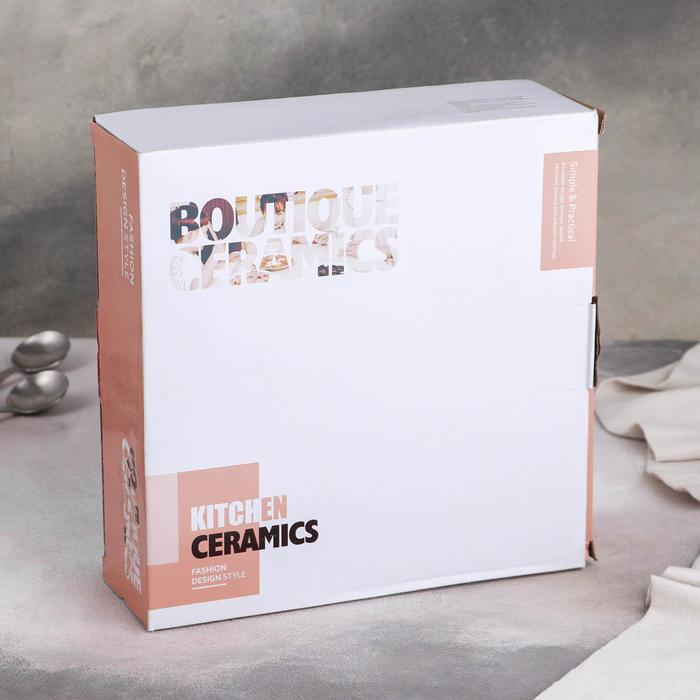 Набор соусников керамический на деревянной подставке &laquo;Эстет&raquo;, 5 предметов, цвет белый