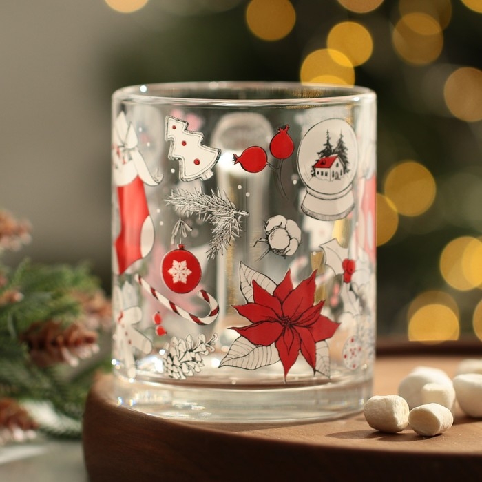 Кружка новогодняя стеклянная &laquo;Новогодний уют&raquo;, 300 мл