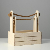 Набор кашпо деревянных 2 в 1 (25.5&times;15&times;30; 20&times;12&times;23) "Прованс", бежевый