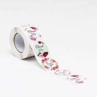 Наклейки в рулоне "Thank you",500 шт,3,8 х 3,8 см