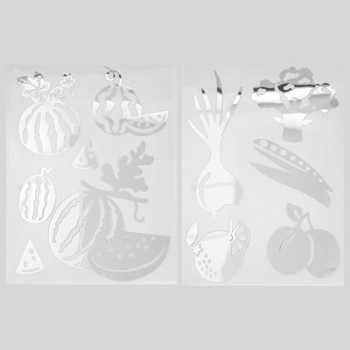 Наклейка интерьерная зеркальная Наклейка интерьерная зеркальная "Фрукты и ягоды" МИКС 31,5х41 см