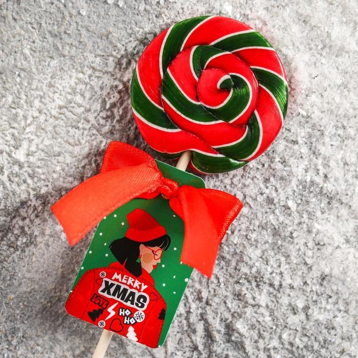 Леденец на палочке &laquo;Merry Xmas&raquo;: со вкусом вишни, 15 г.