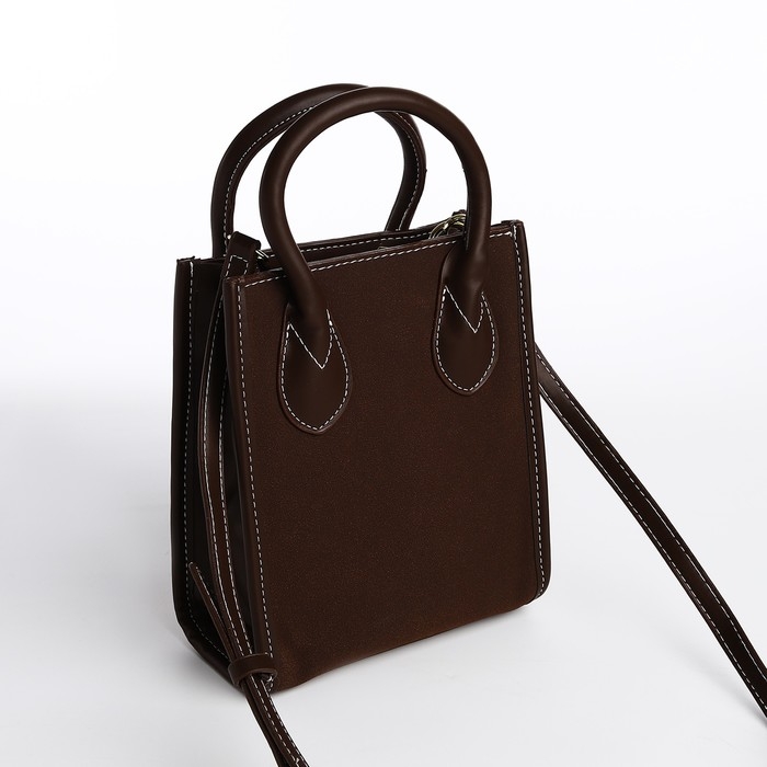 Сумка женская тоут на молнии, цвет коричневый Сумка женская тоут на молнии, цвет коричневый