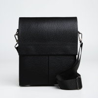 Сумка мужская через плечо TEXTURA, наружный карман, цвет чёрный