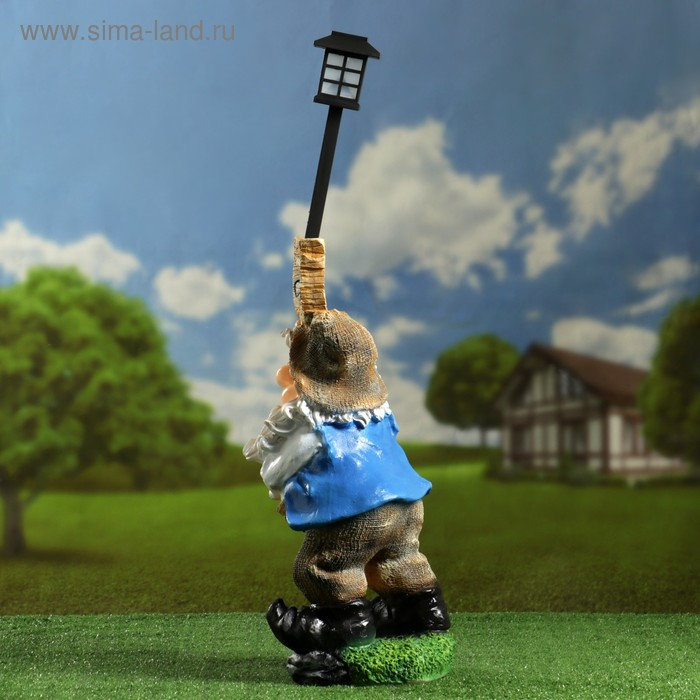 Садовый фонарь Садовый фонарь "Гном "Привет" с фонарем" 57см