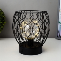 Ночник "Монта" LED от батареек 3хАА черный 17,5х17,5х19,5 см RISALUX