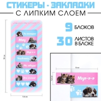 Набор стикеров закладок &laquo;Улыбнись&raquo;, 9 шт, 30 л