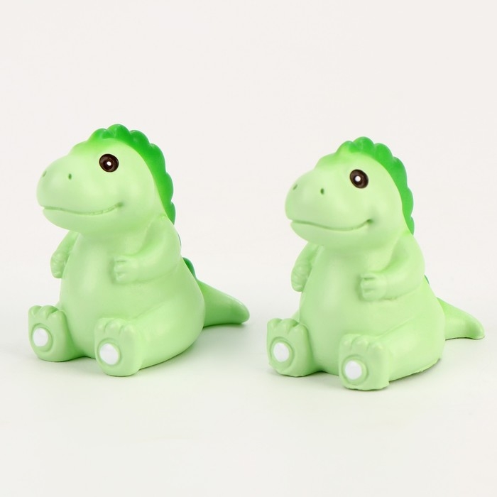 Миниатюра кукольная &laquo;Динозаврик&raquo;, набор 2 шт., размер 1 шт. &mdash; 3,5 &times; 5 &times; 2 см, цвет зелёный