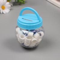 Клейкая лента пластик в банке "Белый и фиолетовый" н-р 40 шт 1,2 см, дл. 0,9 м 7х7х9 см Клейкая лента пластик в банке "Белый и фиолетовый" н-р 40 шт 1,2 см, дл. 0,9 м 7х7х9 см