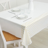 Клеёнка на стол «Горох», 137×220 см, цвет золотой Клеёнка на стол «Горох», 137×220 см, цвет золотой