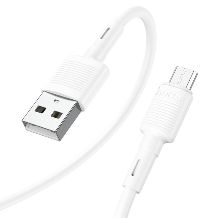 Кабель Hoco X83, Micro USB - USB, 2.4 А, 1 м, передача данных, ПВХ, белый Кабель Hoco X83, Micro USB - USB, 2.4 А, 1 м, передача данных, ПВХ, белый