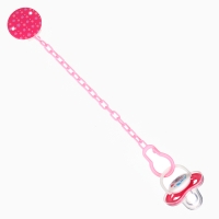 Набор: Соска - пустышка с держателем &laquo;Слоник&raquo;, анатомическая +6 мес, цвет розовый