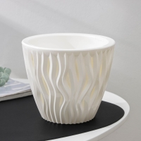 Кашпо для цветов со вставкой &laquo;Вдохновение&raquo;, 3 л, цвет белый