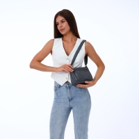 Сумка женская на молнии, цвет серый