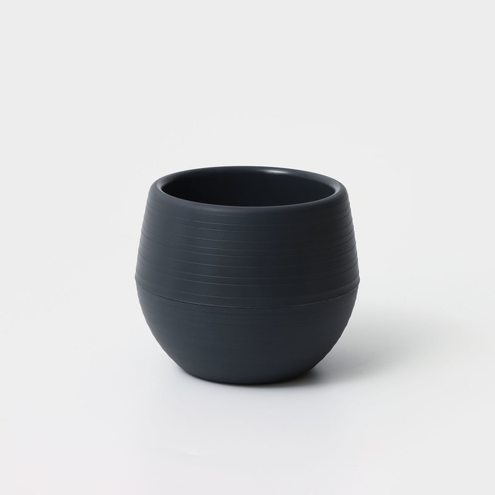 Горшок для цветов с поддоном &laquo;Япония&raquo;, 450 мл, d=12 см, h=10 см, цвет графитовый