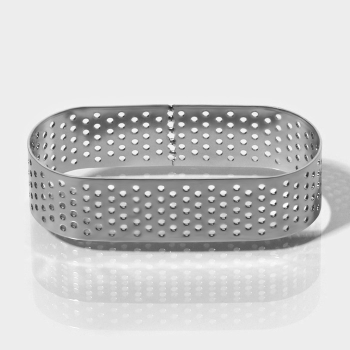 Форма перфорированная для выпечки Доляна &laquo;Овал&raquo;, 3,5&times;8&times;2 см, цвет серебристый