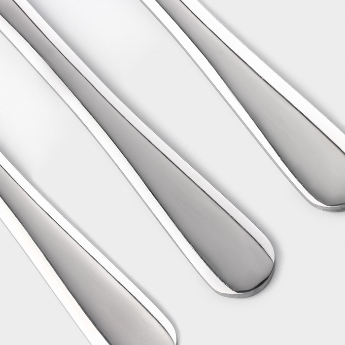 Набор ножей для стейка из нержавеющей стали Доляна, h=23,5 см, толщина ручки 4 мм, 3 шт, цвет серебряный