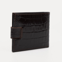 Портмоне мужское на кнопке, для купюр, для карт, для монет, цвет коричневый