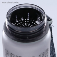 Бутылка для воды, 600 мл, Popular, с ситом для фруктов, 23 х 6 см, серая