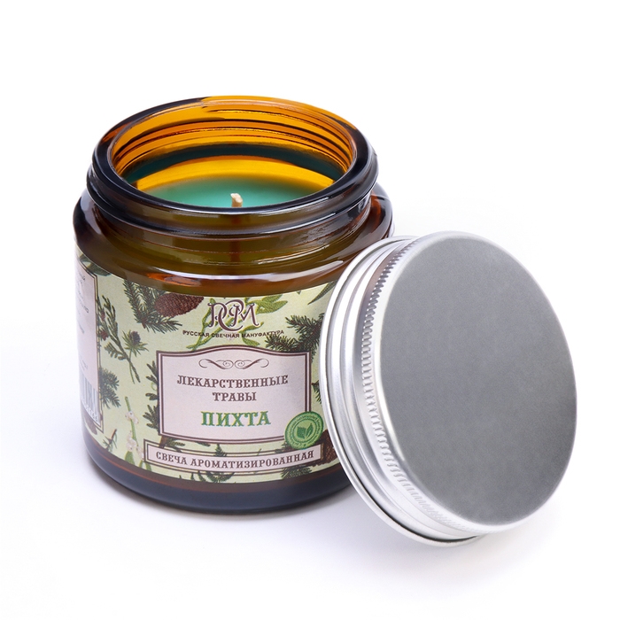 Свеча в банке ароматизированная Свеча в банке ароматизированная "Пихта", время горения 15 ч