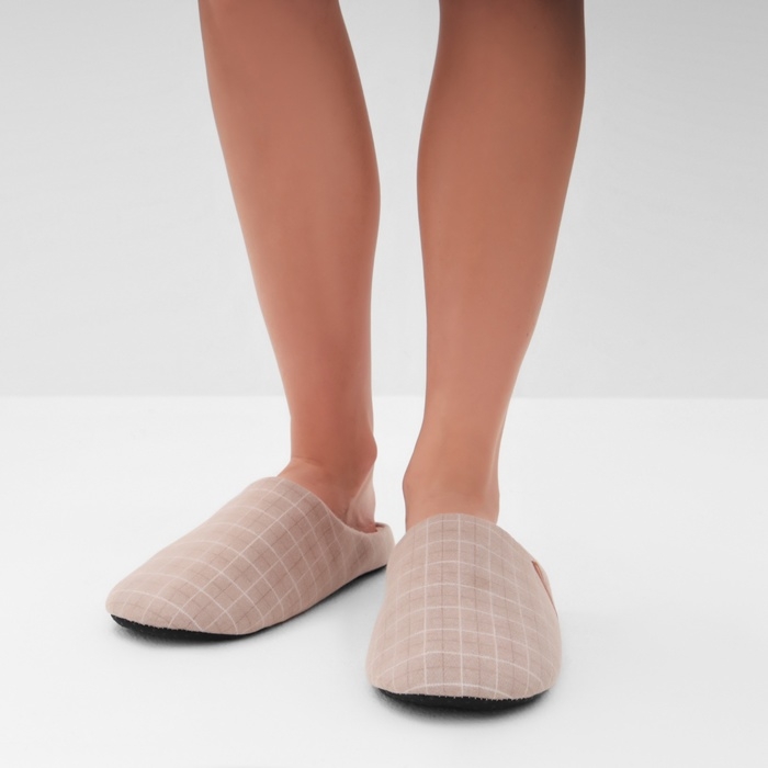 Тапочки женские, размер 36-37, цвет бежевый Тапочки женские, размер 36-37, цвет бежевый