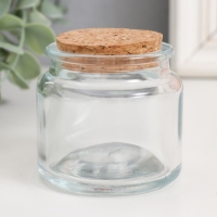 Банка для свечей стекло с пробкой "Прозрачная" 100 мл 6,5х6,5х6,5 см Банка для свечей стекло с пробкой "Прозрачная" 100 мл 6,5х6,5х6,5 см