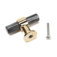 Ручка кнопка CAPPIO PK106, D=12 мм, пластик, цвет графит/золото Ручка кнопка CAPPIO PK106, D=12 мм, пластик, цвет графит/золото