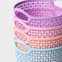 Корзина для хранения с ручками Доляна &laquo;Лукошко&raquo;, пластик, 11&times;10,5&times;9 см, цвет МИКС