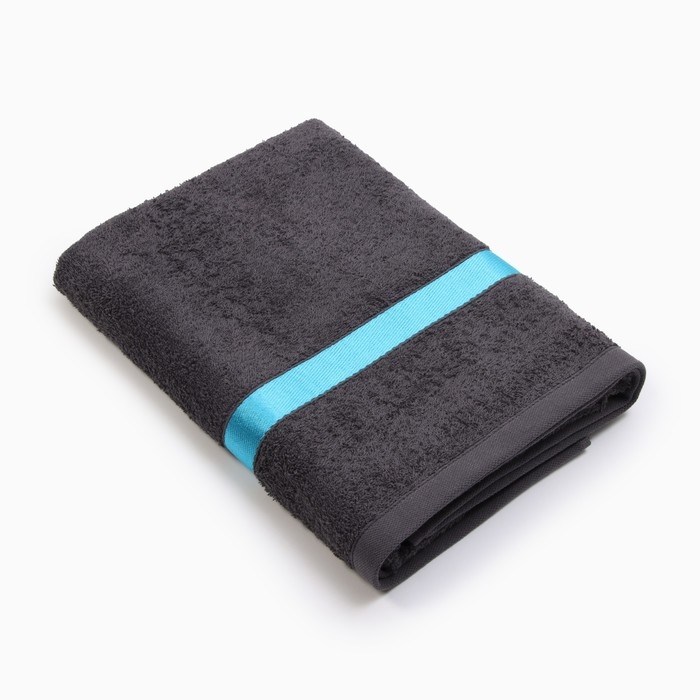 Полотенце махровое Love Life Полотенце махровое Love Life "Самум" 70*140 см, серый, синий, 100% хл, 450 гр/м2