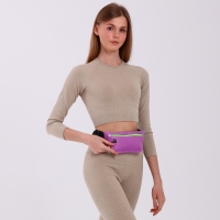 Поясная сумка на молнии, светоотражающие элементы, цвет сиреневый