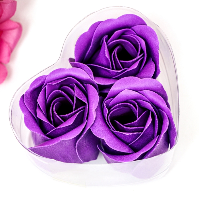 Мыльные розочки, фиолетовые, набор 3 шт Мыльные розочки, фиолетовые, набор 3 шт