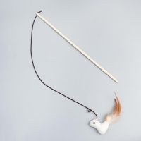 Дразнилка-удочка из эко-материалов "Белка", 40 см Дразнилка-удочка из эко-материалов "Белка", 40 см