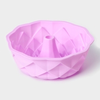 Форма для выпечки Доляна &laquo;Ромбовидная&raquo;, силикон, d=23 см, внутренний d=21 см, цвет розовый