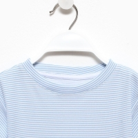 Футболка детская в полоску KAFTAN "Basic line", р.28 (86-92 см), голубой/белый Футболка детская в полоску KAFTAN "Basic line", р.28 (86-92 см), голубой/белый