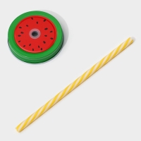 Кружка стеклянная с крышкой и трубочкой Доляна &laquo;Гладь&raquo;, 450 мл, 10&times;7,5&times;13 см, цвет МИКС