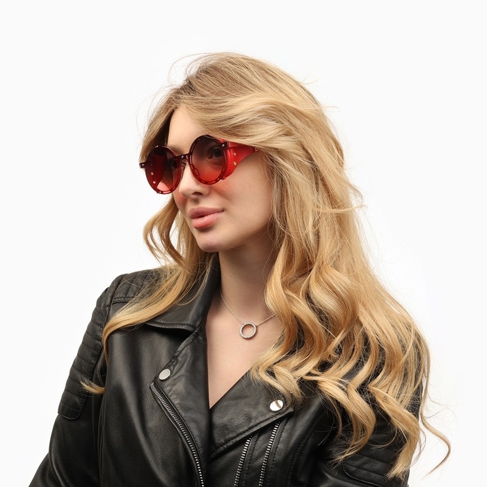 Очки солнцезащитные, uv 400, кожаные шторки, дужка 14.7 см, ширина 14.4 см, линза 7 х 5.5 см